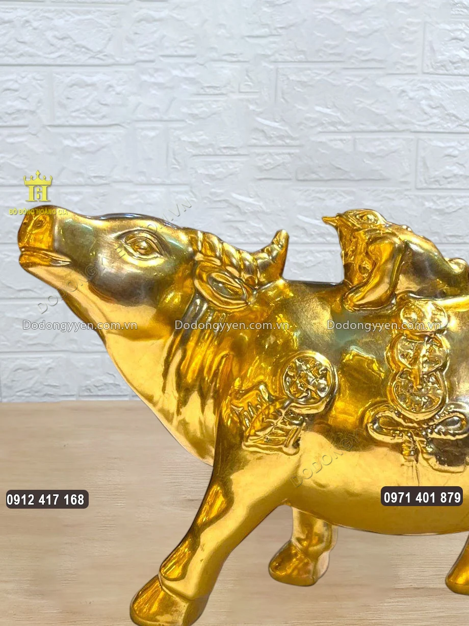 Đầu con tr&acirc;u được đ&uacute;c ngẩng cao
